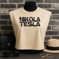 Nikola Tesla , Free Energy, Ac Power, Inventor Garment-Dyed Women's Muscle Tee