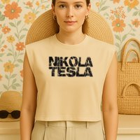 Nikola Tesla , Free Energy, Ac Power, Inventor Garment-Dyed Women's Muscle Tee
