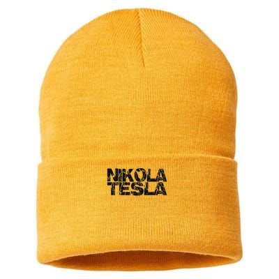 Nikola Tesla , Free Energy, Ac Power, Inventor Sustainable Knit Beanie