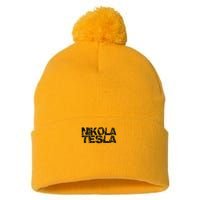 Nikola Tesla , Free Energy, Ac Power, Inventor Pom Pom 12in Knit Beanie