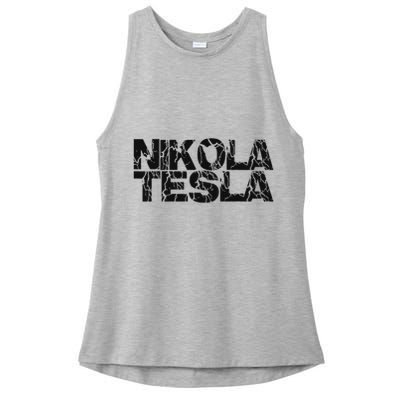Nikola Tesla , Free Energy, Ac Power, Inventor Ladies PosiCharge Tri-Blend Wicking Tank