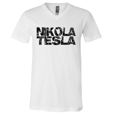 Nikola Tesla , Free Energy, Ac Power, Inventor V-Neck T-Shirt