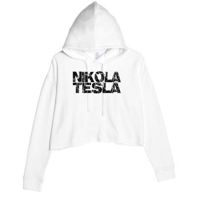 Nikola Tesla , Free Energy, Ac Power, Inventor Crop Fleece Hoodie