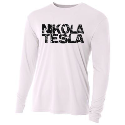 Nikola Tesla , Free Energy, Ac Power, Inventor Cooling Performance Long Sleeve Crew