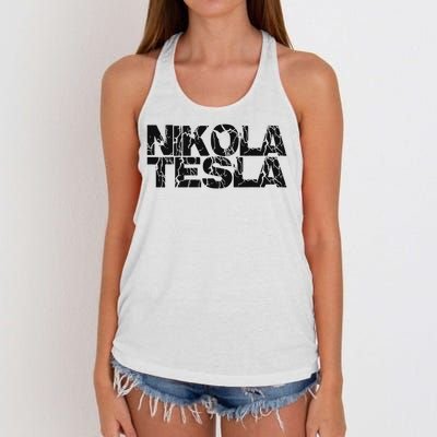 Nikola Tesla , Free Energy, Ac Power, Inventor Women's Knotted Racerback Tank