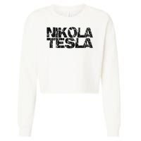 Nikola Tesla , Free Energy, Ac Power, Inventor Cropped Pullover Crew