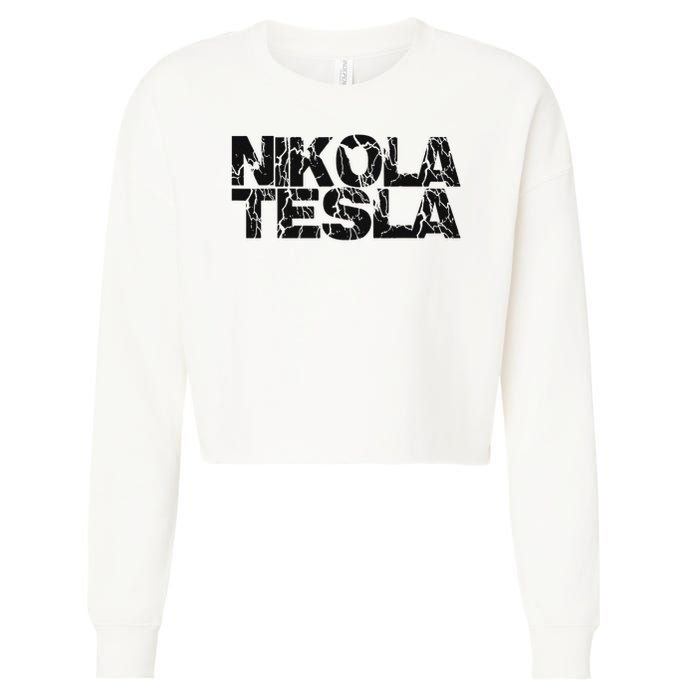 Nikola Tesla , Free Energy, Ac Power, Inventor Cropped Pullover Crew