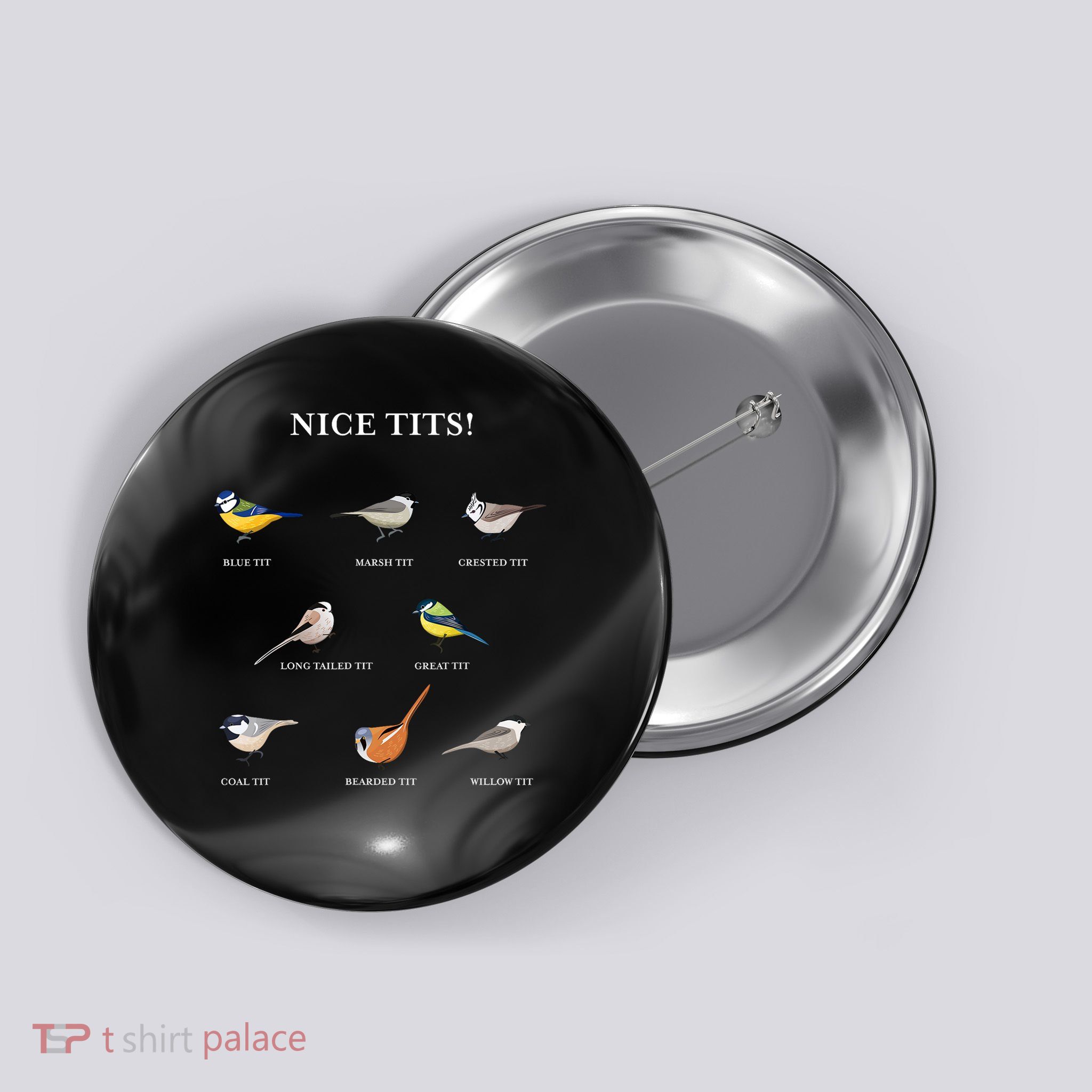 Nice Tits! Funny Birdwatching Gift For Bird Enthusiast Button