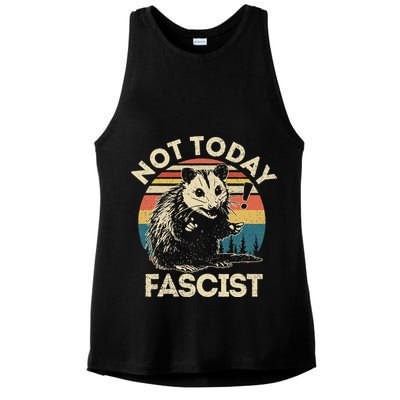 Not Today Fascist Opossum Social Possum Ladies PosiCharge Tri-Blend Wicking Tank
