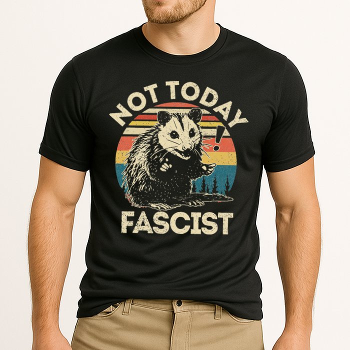 Not Today Fascist Opossum Social Possum Cooling Performance Crew T-Shirt
