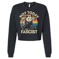 Not Today Fascist Opossum Social Possum Cropped Pullover Crew