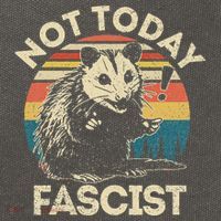 Not Today Fascist Opossum Social Possum Cotton Canvas Backpack
