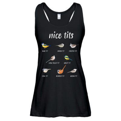 Nice Tits Funny Bird Watching Gift Dad Ladies Essential Flowy Tank