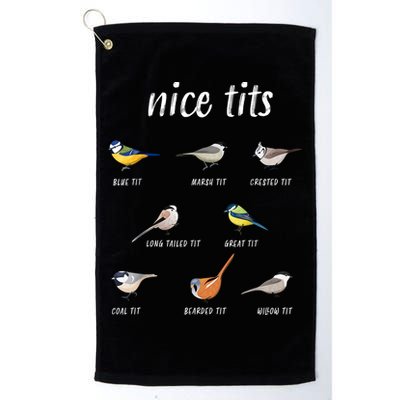 Nice Tits Funny Bird Watching Gift Dad Golf Towel
