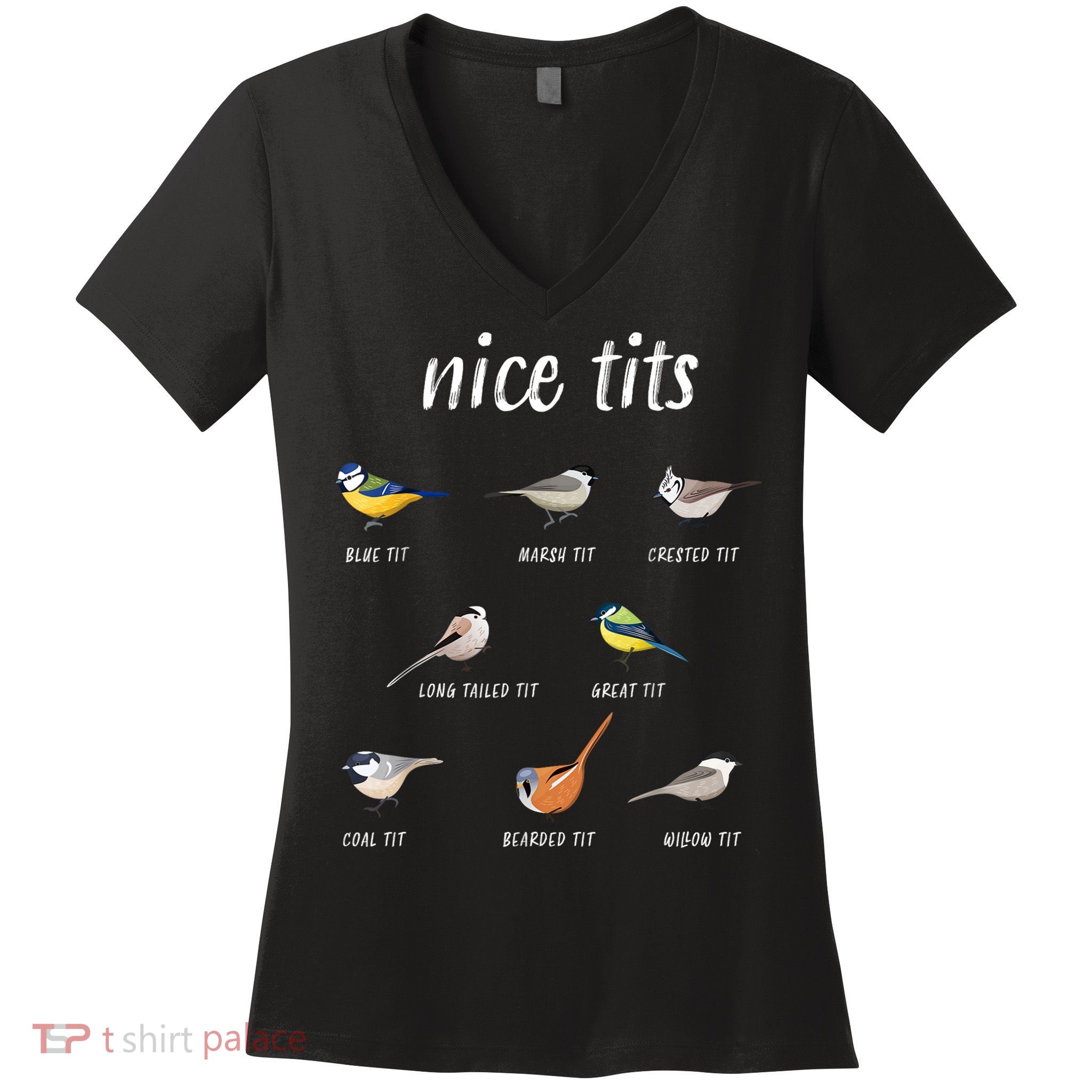 Nice Tits Funny Bird Watching Gift Dad Women's V-Neck T-Shirt