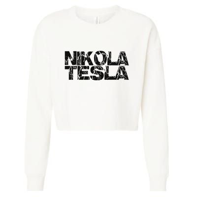 Nikola T.E.S.L.A  Free Energy Ac Power Inventor Cropped Pullover Crew