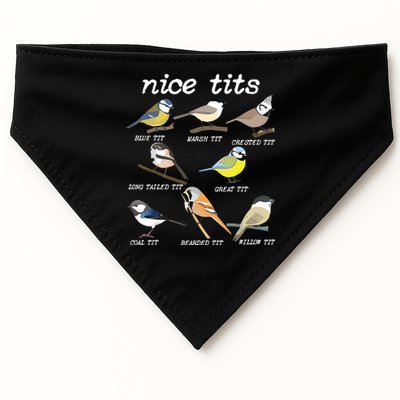 Nice Tits Funny Bird Watching, Funny Tit Birds Birdwatcher USA-Made Doggie Bandana