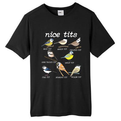 Nice Tits Funny Bird Watching, Funny Tit Birds Birdwatcher Tall Fusion ChromaSoft Performance T-Shirt