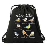 Nice Tits Funny Bird Watching, Funny Tit Birds Birdwatcher Drawstring Bag