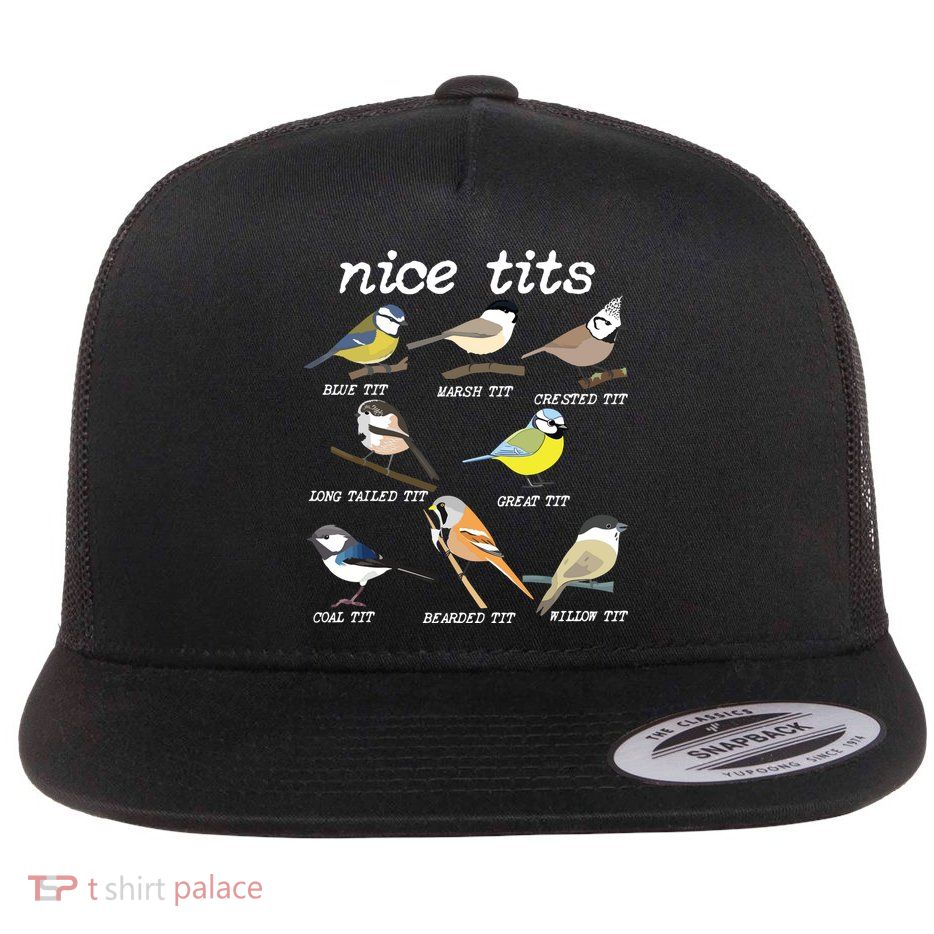 Nice Tits Funny Bird Watching, Funny Tit Birds Birdwatcher Flatbill Hat