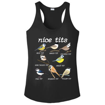 Nice Tits Funny Bird Watching, Funny Tit Birds Birdwatcher Ladies PosiCharge Competitor Racerback Tank