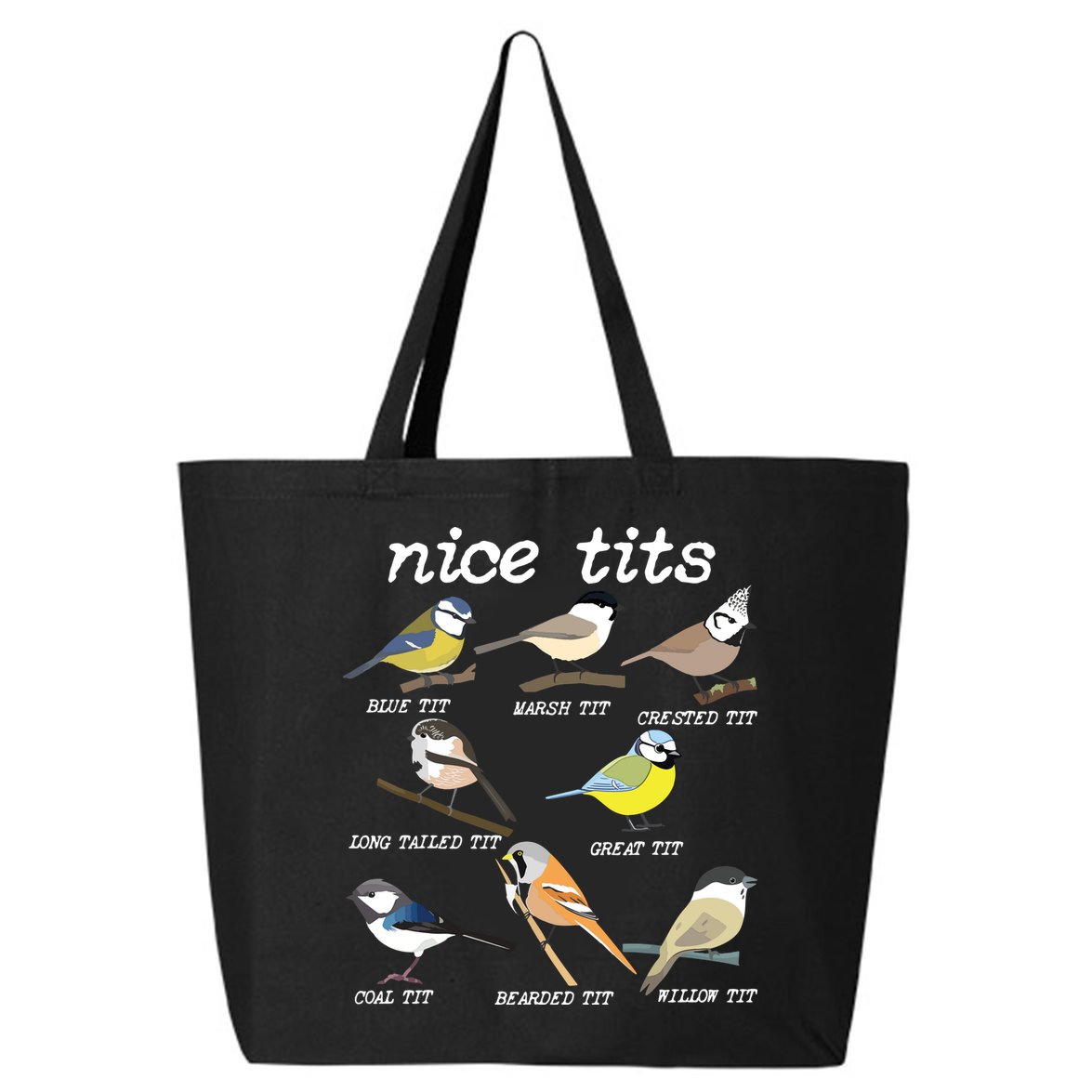 Nice Tits Funny Bird Watching, Funny Tit Birds Birdwatcher 25L Jumbo Tote