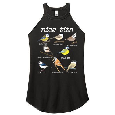 Nice Tits Funny Bird Watching, Funny Tit Birds Birdwatcher Women's Perfect Tri Rocker Tank
