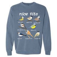 Nice Tits Funny Bird Watching, Funny Tit Birds Birdwatcher Garment-Dyed Sweatshirt