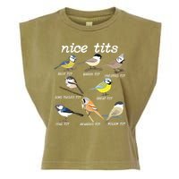 Nice Tits Funny Bird Watching, Funny Tit Birds Birdwatcher Garment-Dyed Women's Muscle Tee