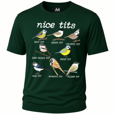 Nice Tits Funny Bird Watching, Funny Tit Birds Birdwatcher Performance Shirt