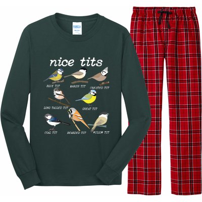 Nice Tits Funny Bird Watching, Funny Tit Birds Birdwatcher Long Sleeve Pajama Set