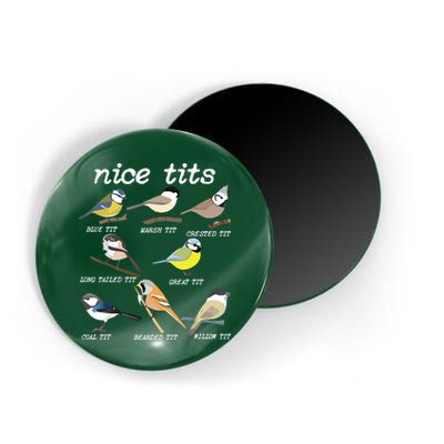 Nice Tits Funny Bird Watching, Funny Tit Birds Birdwatcher Magnet