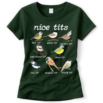 Nice Tits Funny Bird Watching, Funny Tit Birds Birdwatcher Womens T-Shirt
