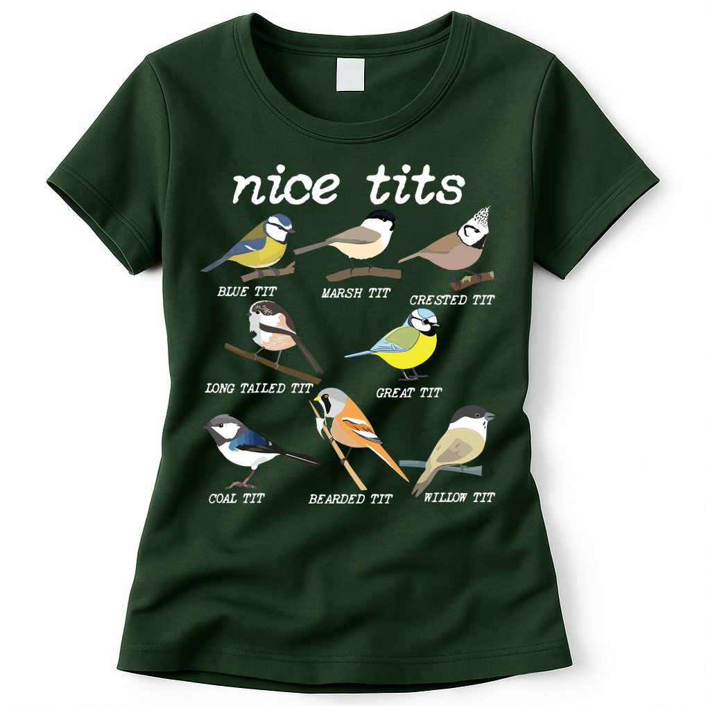 Nice Tits Funny Bird Watching, Funny Tit Birds Birdwatcher Womens T-Shirt