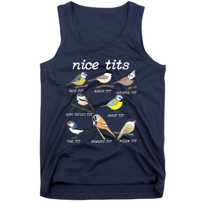 Nice Tits Funny Bird Watching, Funny Tit Birds Birdwatcher Tank Top