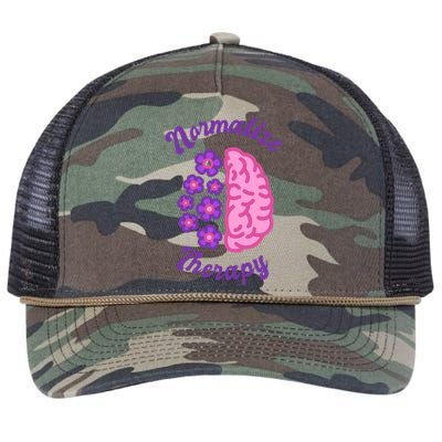 Normalize Therapy Floral Brain Retro Rope Trucker Hat Cap