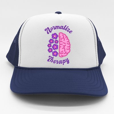 Normalize Therapy Floral Brain Trucker Hat