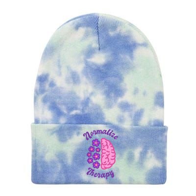 Normalize Therapy Floral Brain Tie Dye 12in Knit Beanie