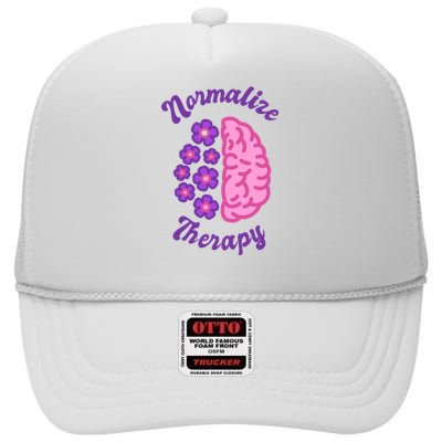 Normalize Therapy Floral Brain High Crown Mesh Back Trucker Hat