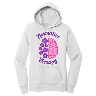 Normalize Therapy Floral Brain Women's Pullover Hoodie