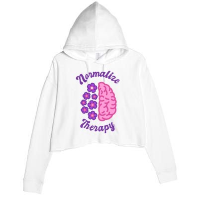 Normalize Therapy Floral Brain Crop Fleece Hoodie