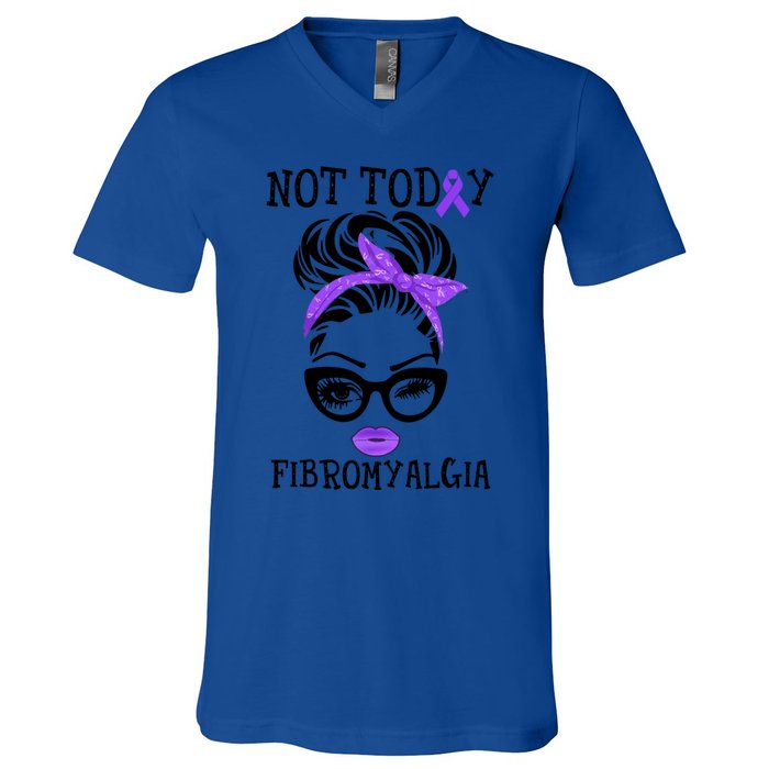 Not Togiftday Fibromyalgia Fibromyalgia Awareness Gift V-Neck T-Shirt