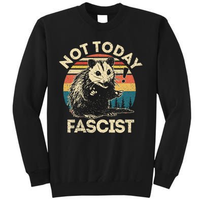 Not Today Fascist Funny Opossum Social Possum Team Trash Gift Sweatshirt