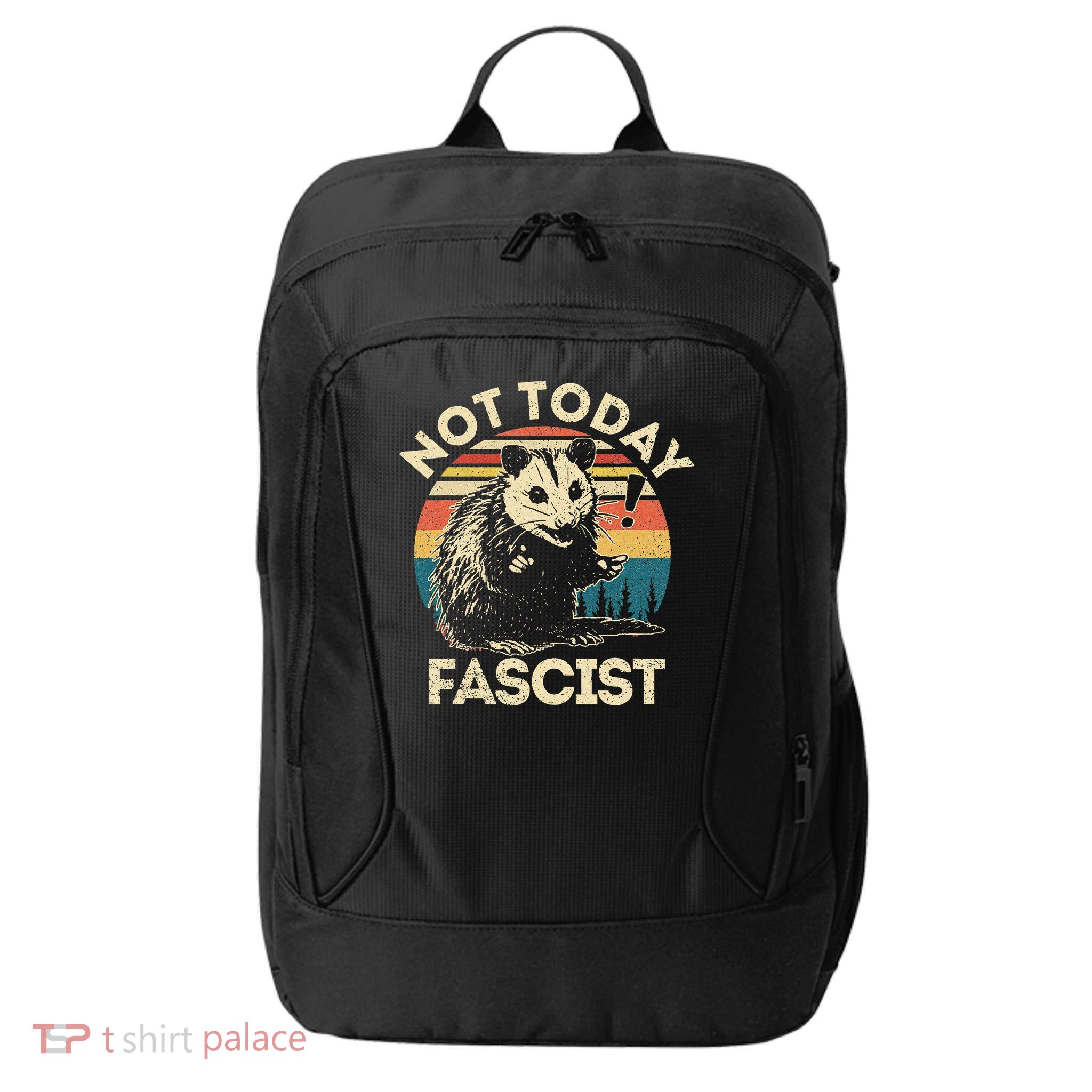 Not Today Fascist Funny Opossum Social Possum Team Trash Gift City Backpack