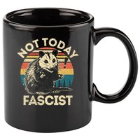 Not Today Fascist Funny Opossum Social Possum Team Trash Gift 11oz C Handle Ceramic Mug