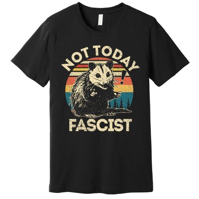 Not Today Fascist Funny Opossum Social Possum Team Trash Gift Premium T-Shirt