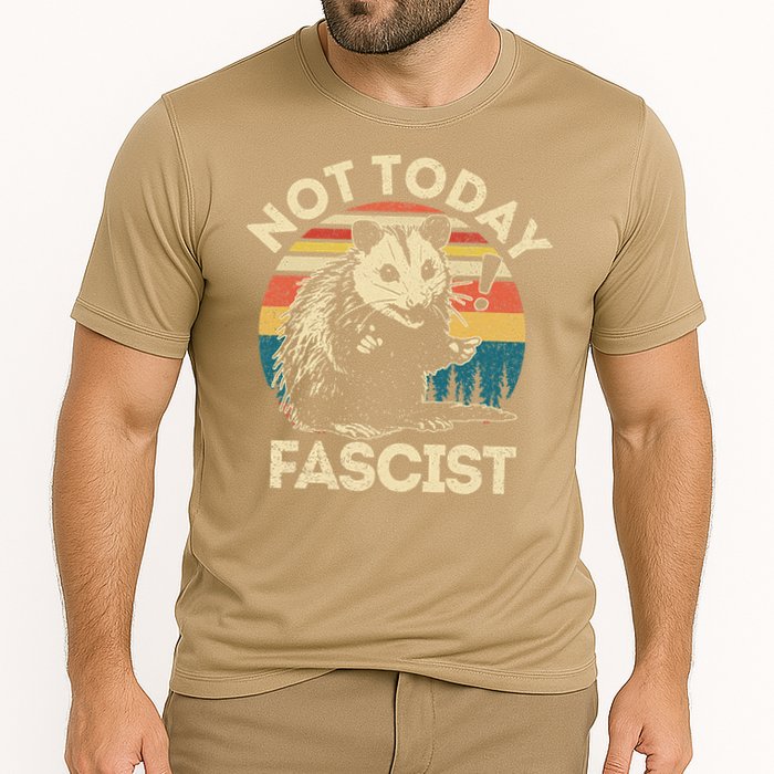 Not Today Fascist Funny Opossum Social Possum Team Trash Gift Cooling Performance Crew T-Shirt