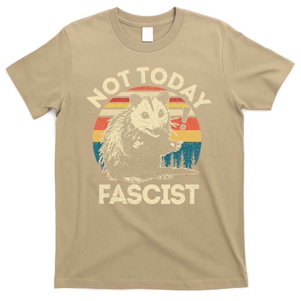 Not Today Fascist Funny Opossum Social Possum Team Trash Gift T-Shirt