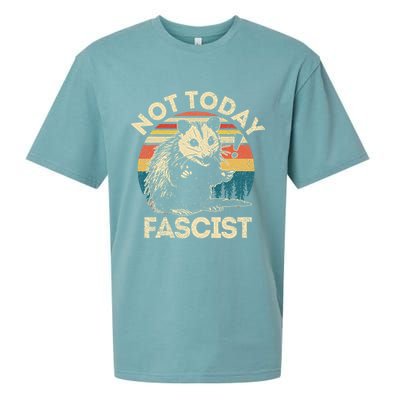 Not Today Fascist Funny Opossum Social Possum Team Trash Gift Sueded Cloud Jersey T-Shirt