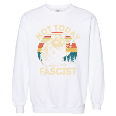 Not Today Fascist Funny Opossum Social Possum Team Trash Gift Garment-Dyed Sweatshirt